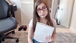Thick Brunette Stepsister Need Help With Art Class